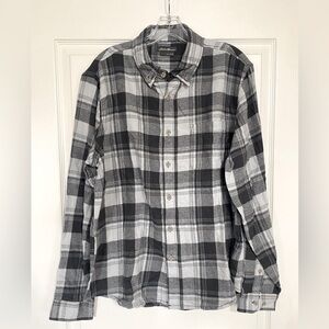 Eddie Bauer Light Grey Flannel Button Down Shirt